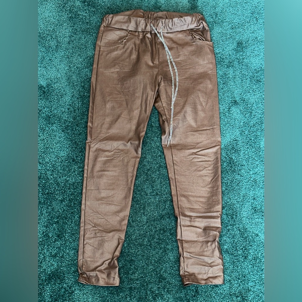 Brown leather pants for women, size M/L, no tags